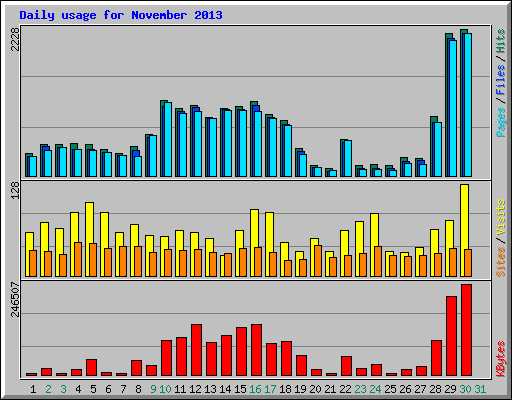Daily usage for November 2013