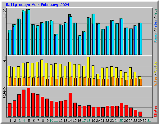Daily usage for February 2024