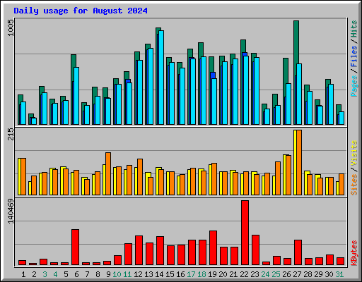 Daily usage for August 2024