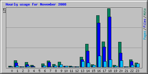 Hourly usage for November 2008