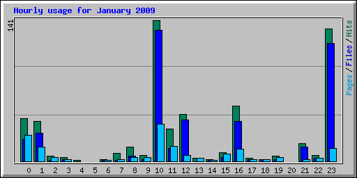 Hourly usage for January 2009