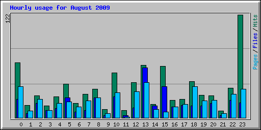 Hourly usage for August 2009