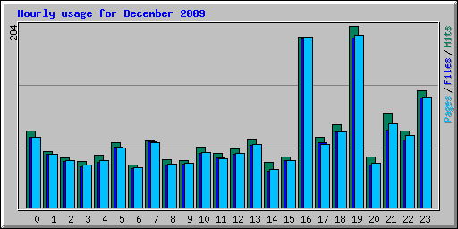 Hourly usage for December 2009
