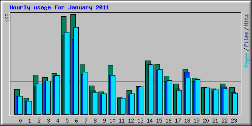 Hourly usage for January 2011