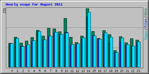 Hourly usage for August 2011