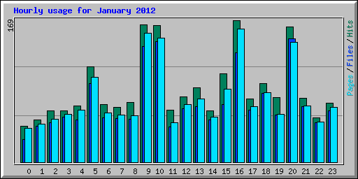 Hourly usage for January 2012