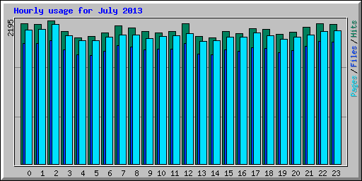 Hourly usage for July 2013