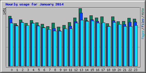 Hourly usage for January 2014