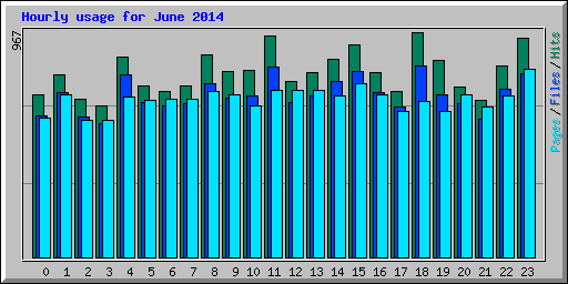 Hourly usage for June 2014