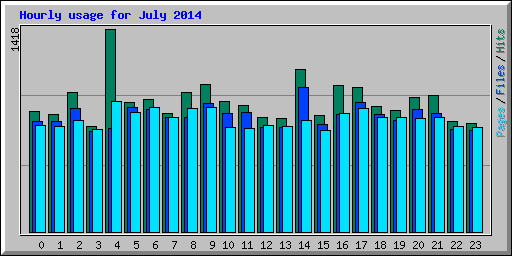 Hourly usage for July 2014