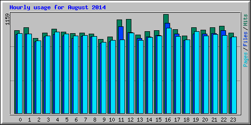 Hourly usage for August 2014