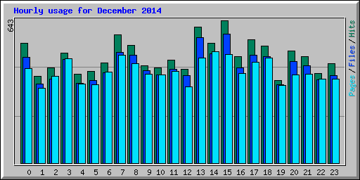 Hourly usage for December 2014