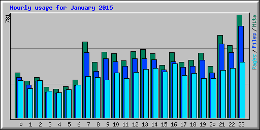 Hourly usage for January 2015