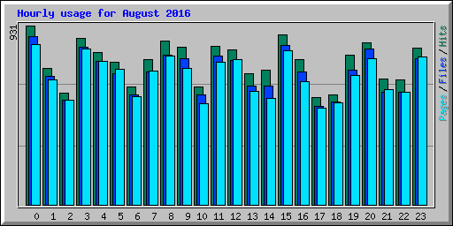 Hourly usage for August 2016