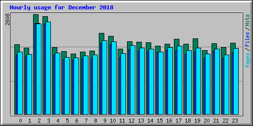 Hourly usage for December 2018