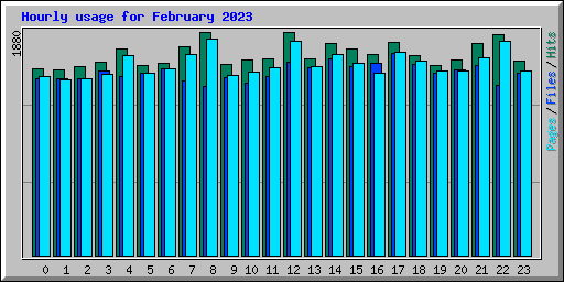 Hourly usage for February 2023