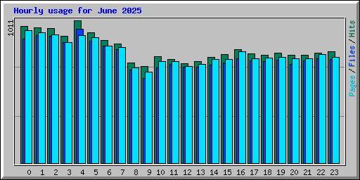 Hourly usage for June 2025