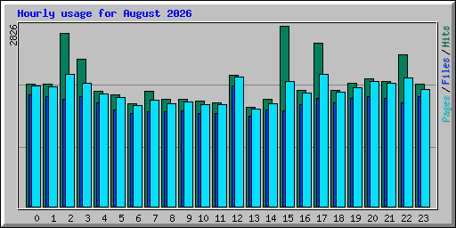 Hourly usage for August 2026